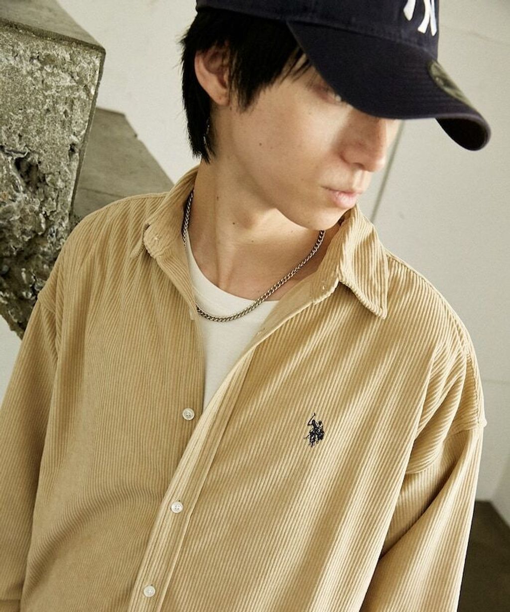 U.S. POLO ASSN. 秋冬感燈芯絨刺繡logo襯衫(男女同款)_20