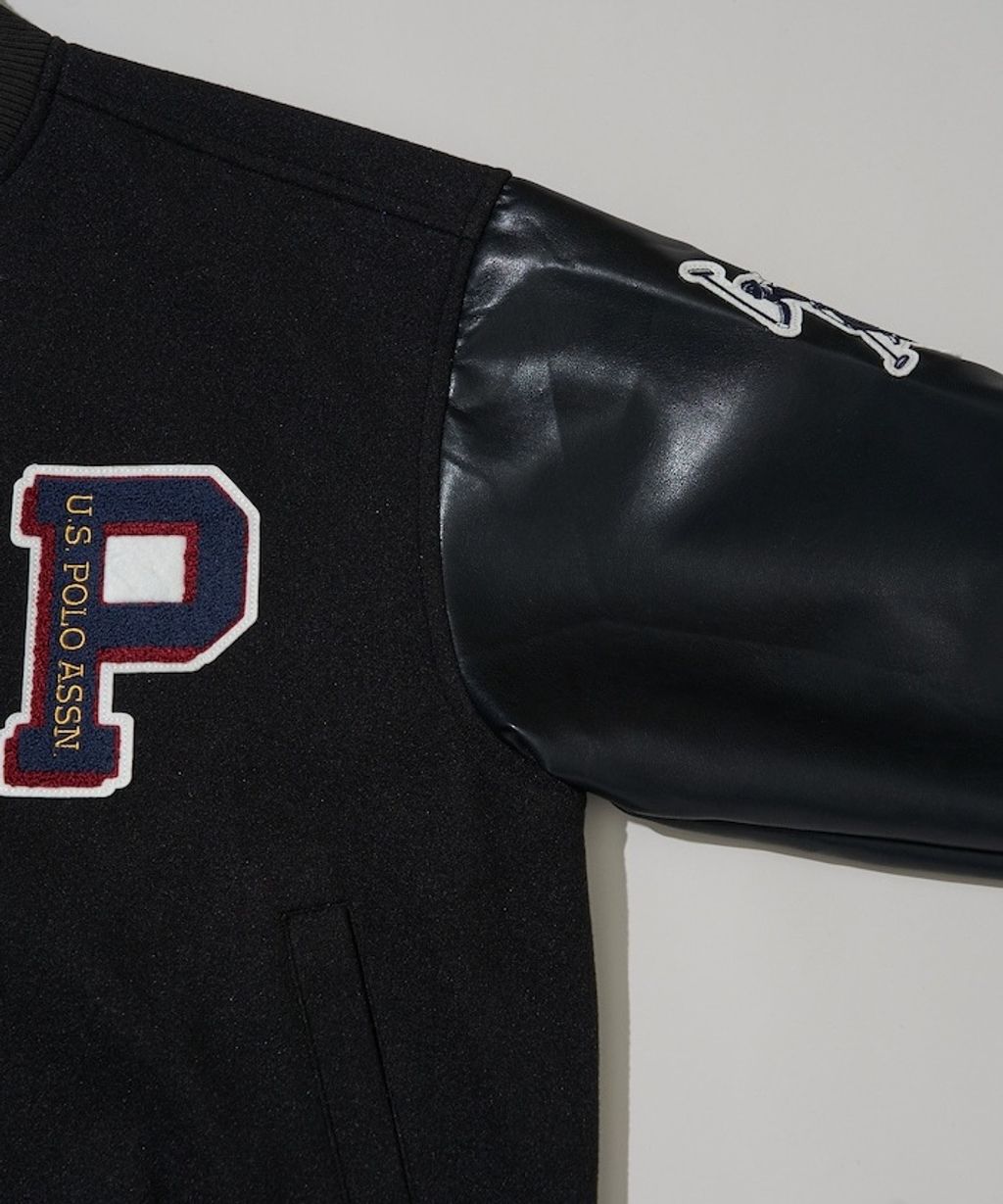 U.S. POLO ASSN. 異材質拼接高質感PU面料棒球外套_34