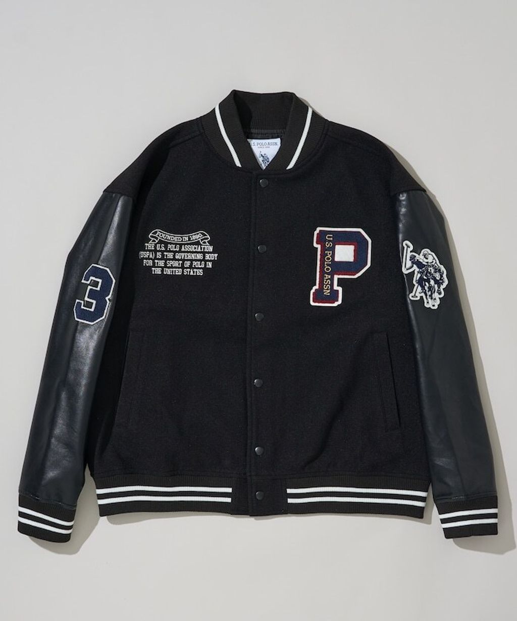 U.S. POLO ASSN. 異材質拼接高質感PU面料棒球外套_30