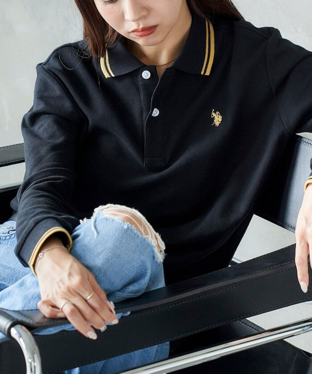 U.S. POLO ASSN. Y2K風開衫polo領長袖上衣_3