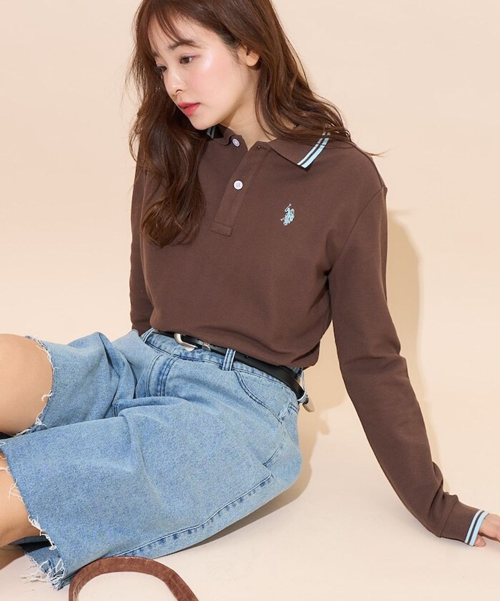 U.S. POLO ASSN. Y2K風開衫polo領長袖上衣_5