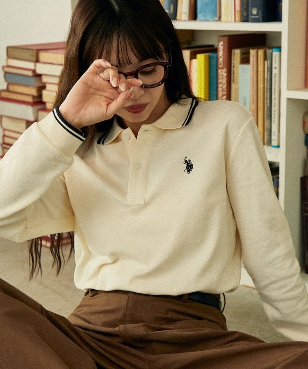 U.S. POLO ASSN. Y2K風開衫polo領長袖上衣_1
