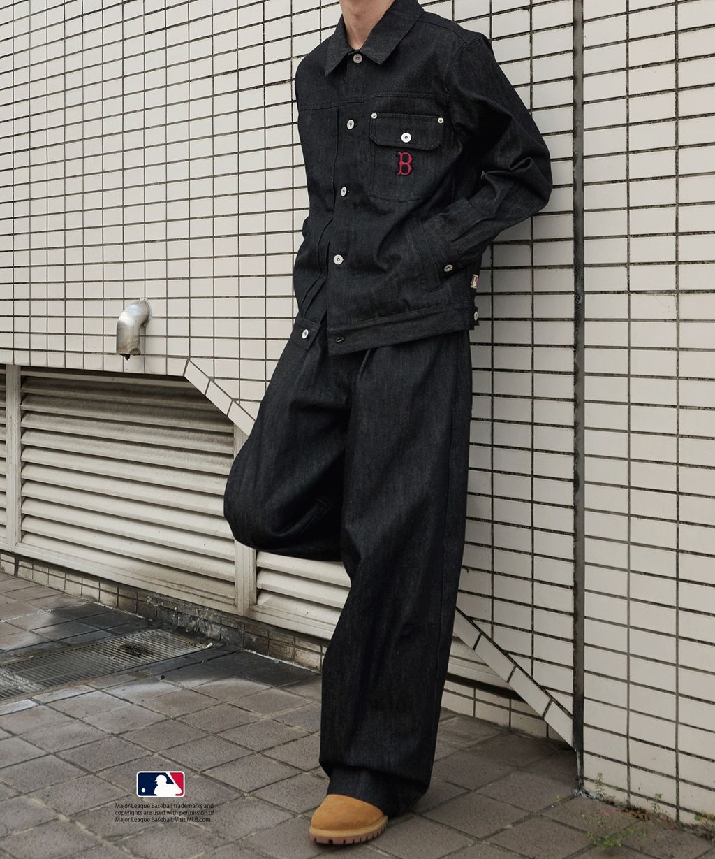 Perushu × MLB 復古牛仔彎刀褲_22