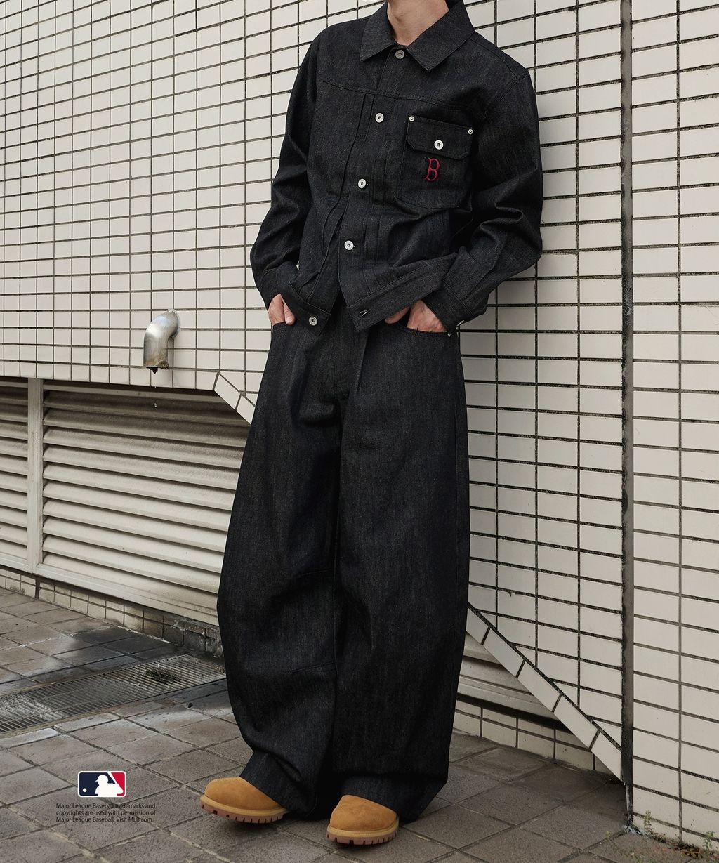 Perushu × MLB 復古牛仔彎刀褲_20
