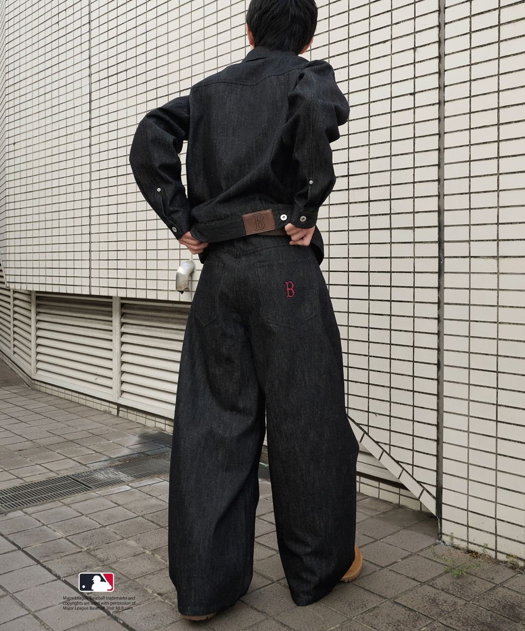 Perushu × MLB 復古牛仔彎刀褲_21