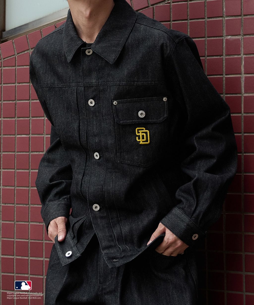 Perushu × MLB 復古硬質牛仔外套_3