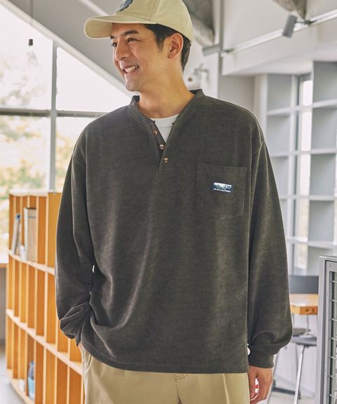 THE CRAFT CREW PRODUCTS 抗菌防臭燈芯絨亨利領長袖上衣_2