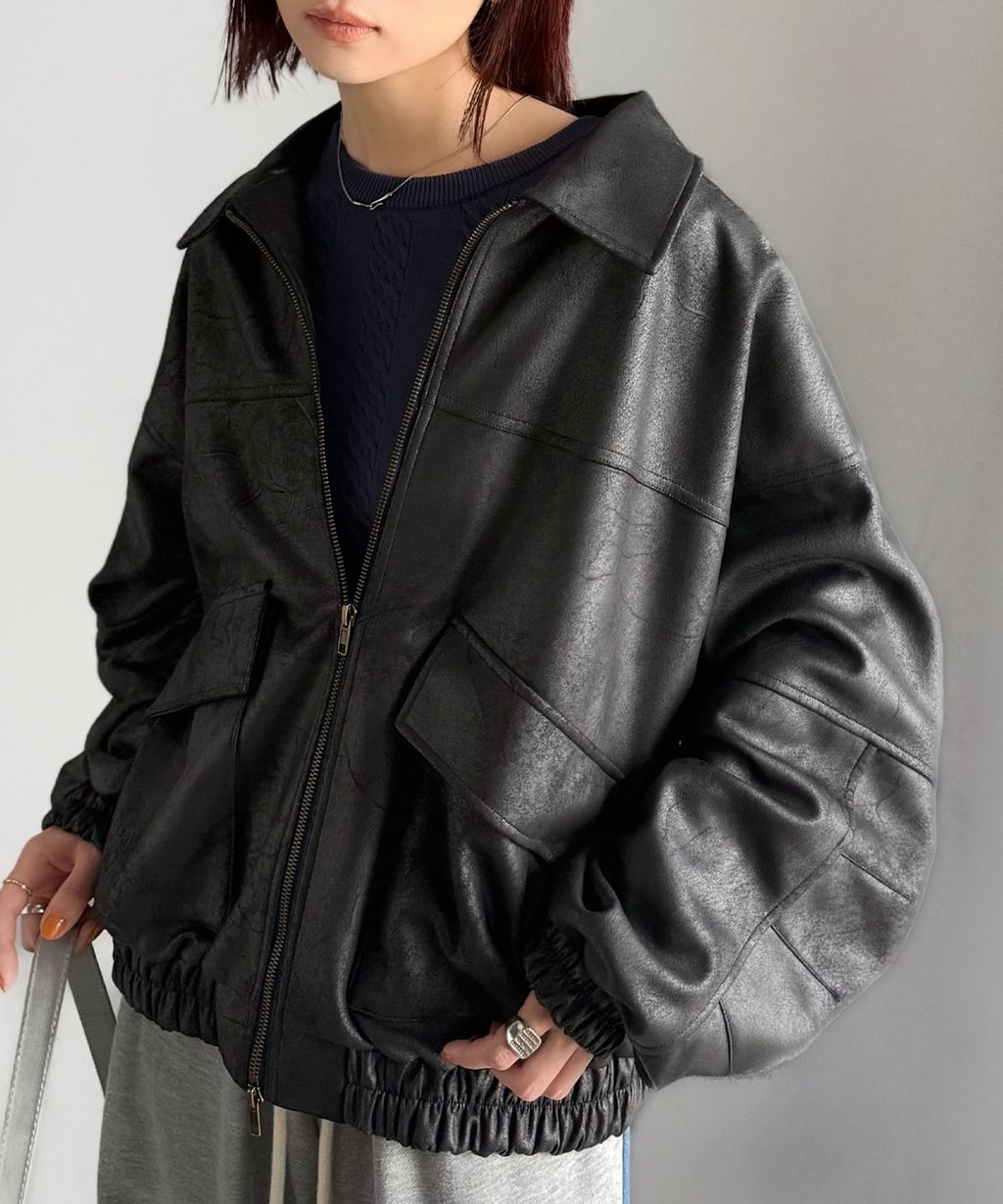 JaVa復古麂皮風格雙拉鍊夾克_2