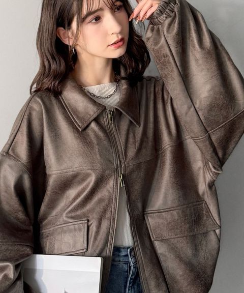 JaVa復古麂皮風格雙拉鍊夾克_3