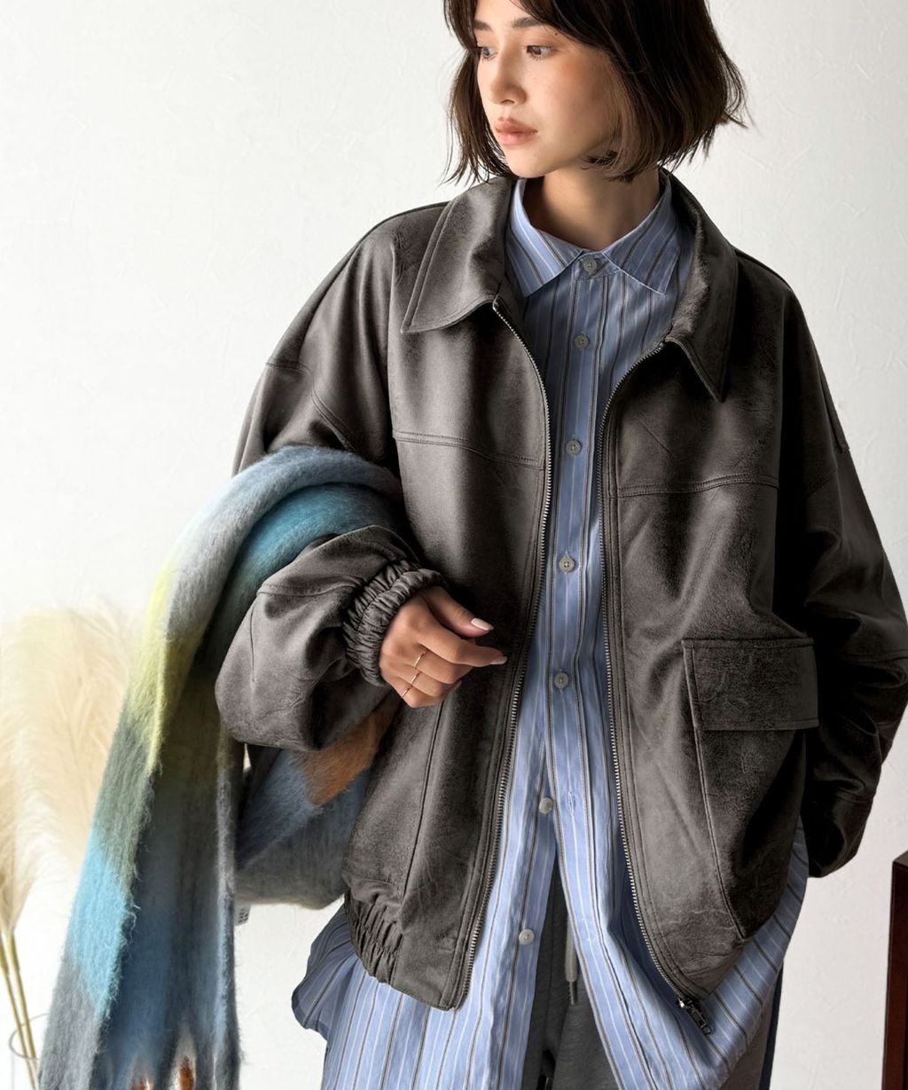 JaVa復古麂皮風格雙拉鍊夾克_45