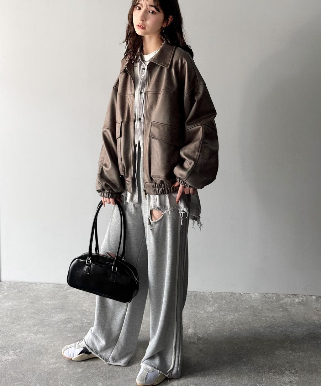 JaVa復古麂皮風格雙拉鍊夾克_43