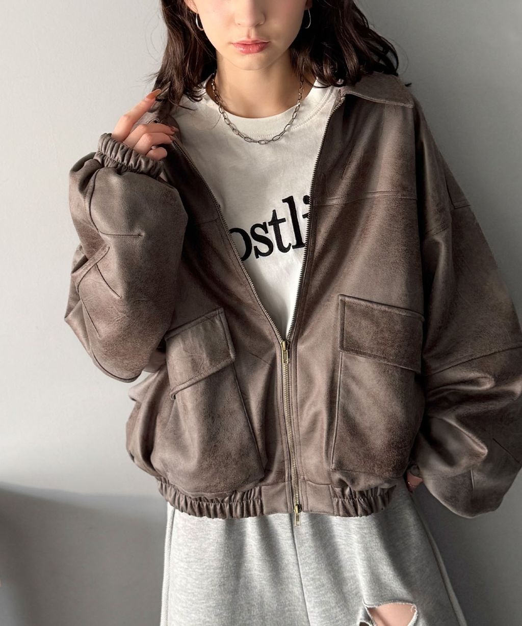 JaVa復古麂皮風格雙拉鍊夾克_41