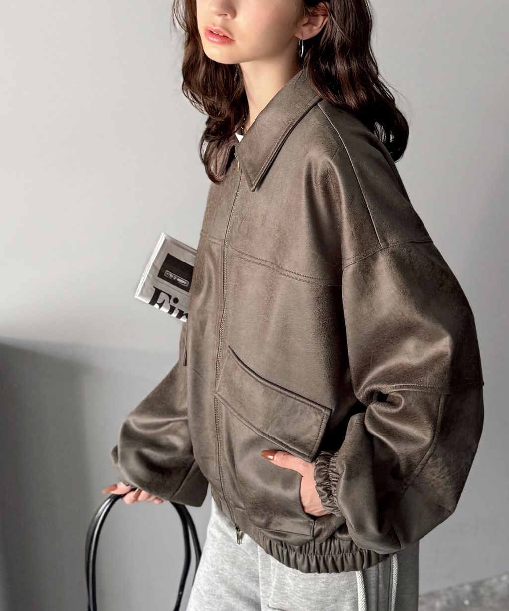 JaVa復古麂皮風格雙拉鍊夾克_40