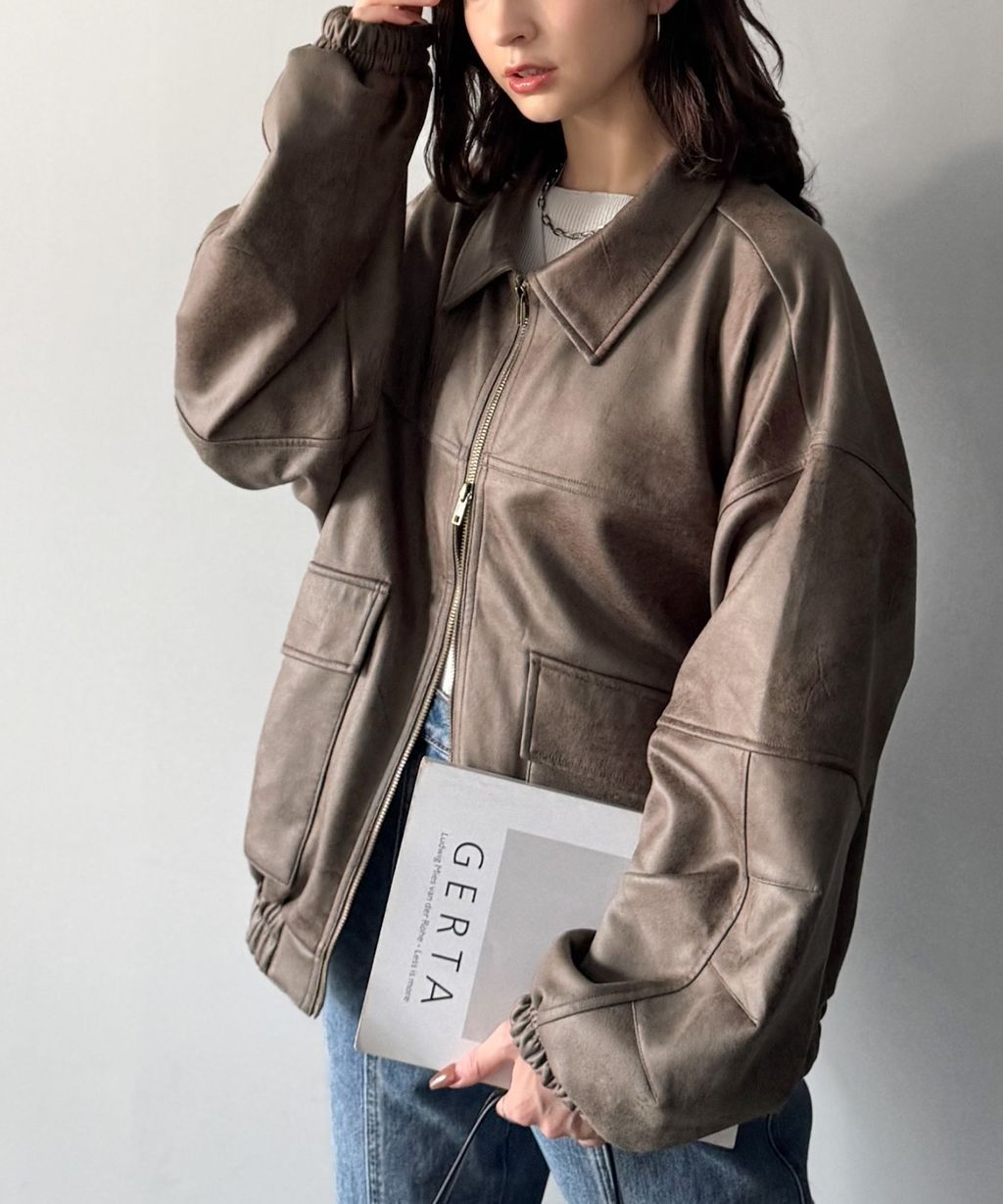 JaVa復古麂皮風格雙拉鍊夾克_39