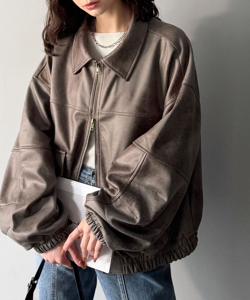 JaVa復古麂皮風格雙拉鍊夾克_36