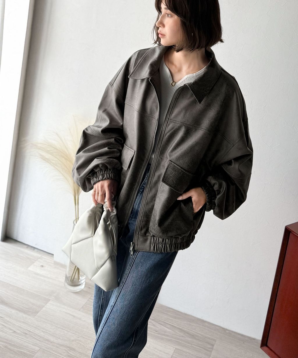 JaVa復古麂皮風格雙拉鍊夾克_44