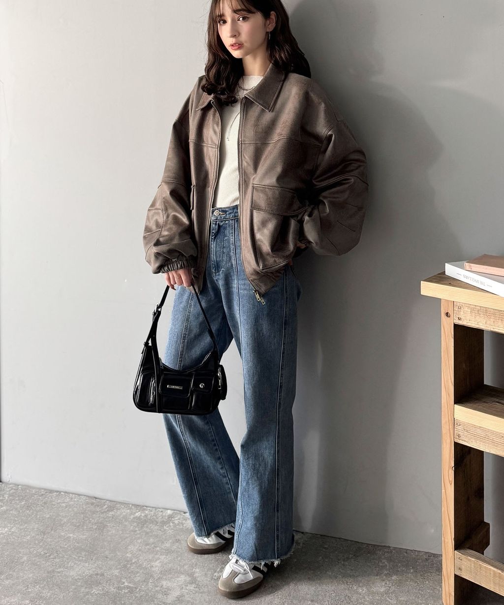 JaVa復古麂皮風格雙拉鍊夾克_31