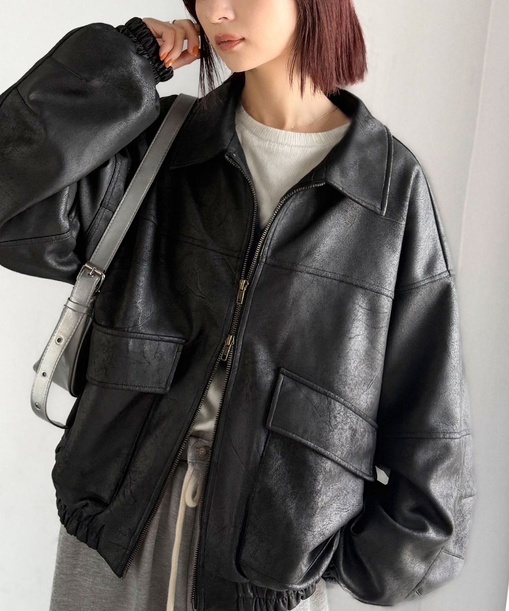 JaVa復古麂皮風格雙拉鍊夾克_19