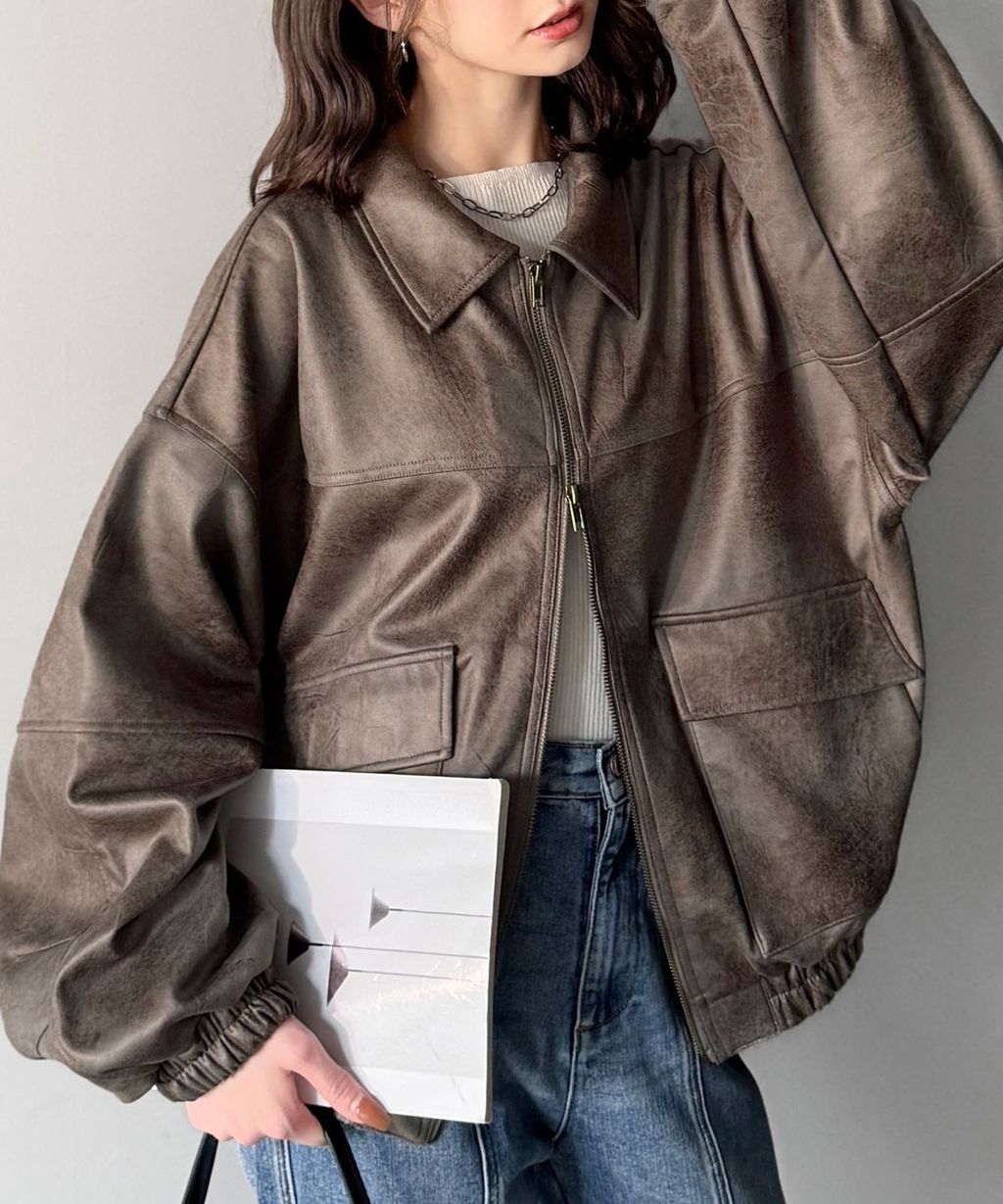 JaVa復古麂皮風格雙拉鍊夾克_22
