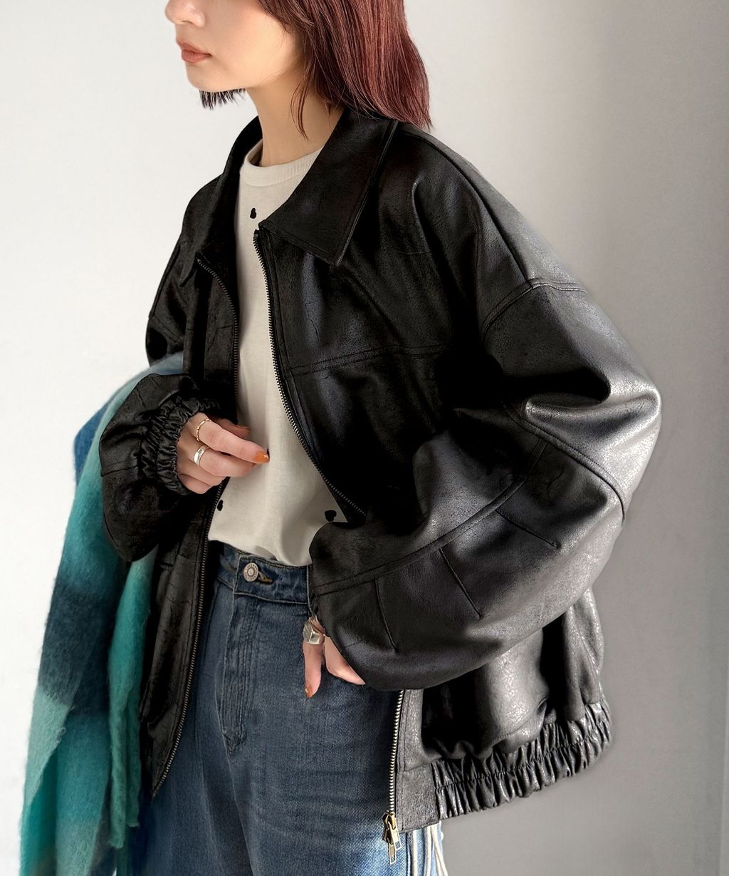 JaVa復古麂皮風格雙拉鍊夾克_8