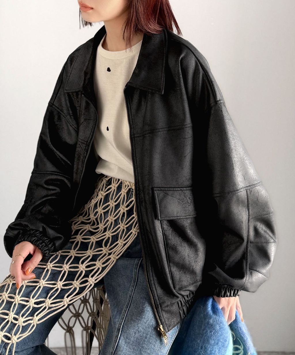 JaVa復古麂皮風格雙拉鍊夾克_9