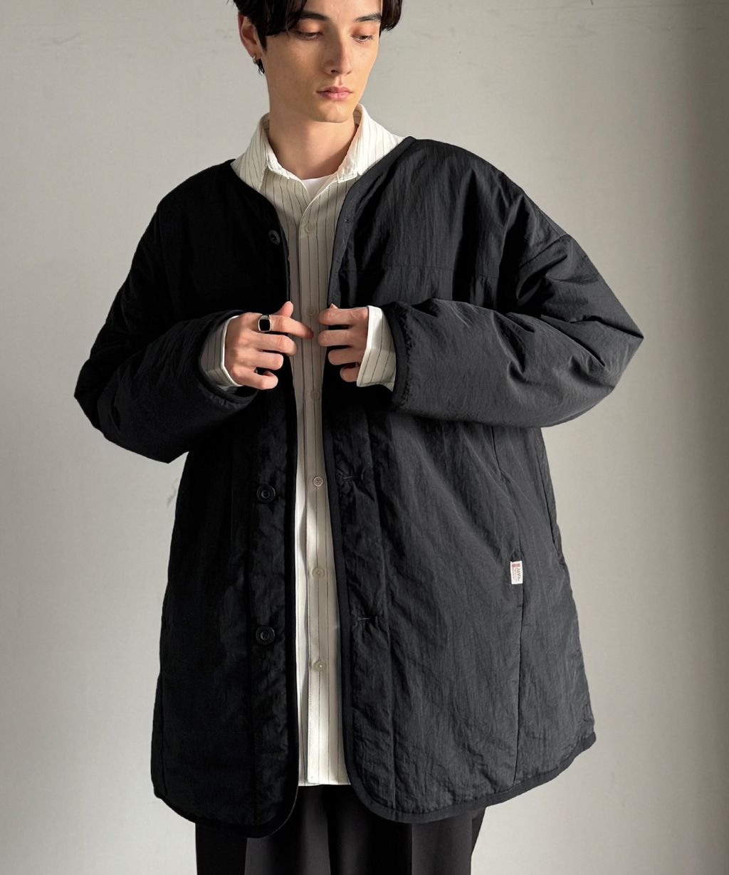 java 極簡風無領中綿外套_3