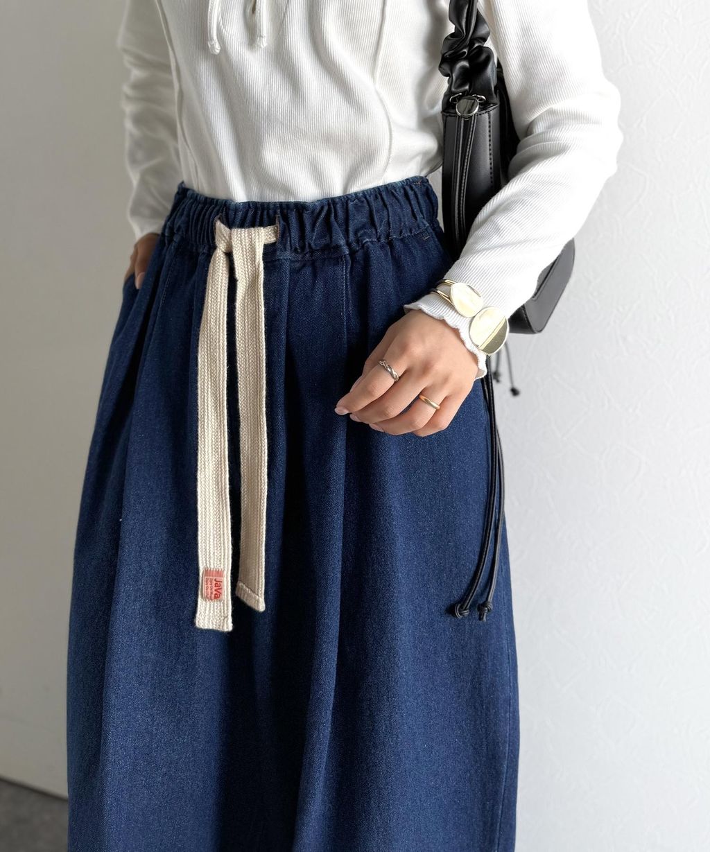 java 10oz腰部抽繩繭型牛仔褲(男女同款)_29