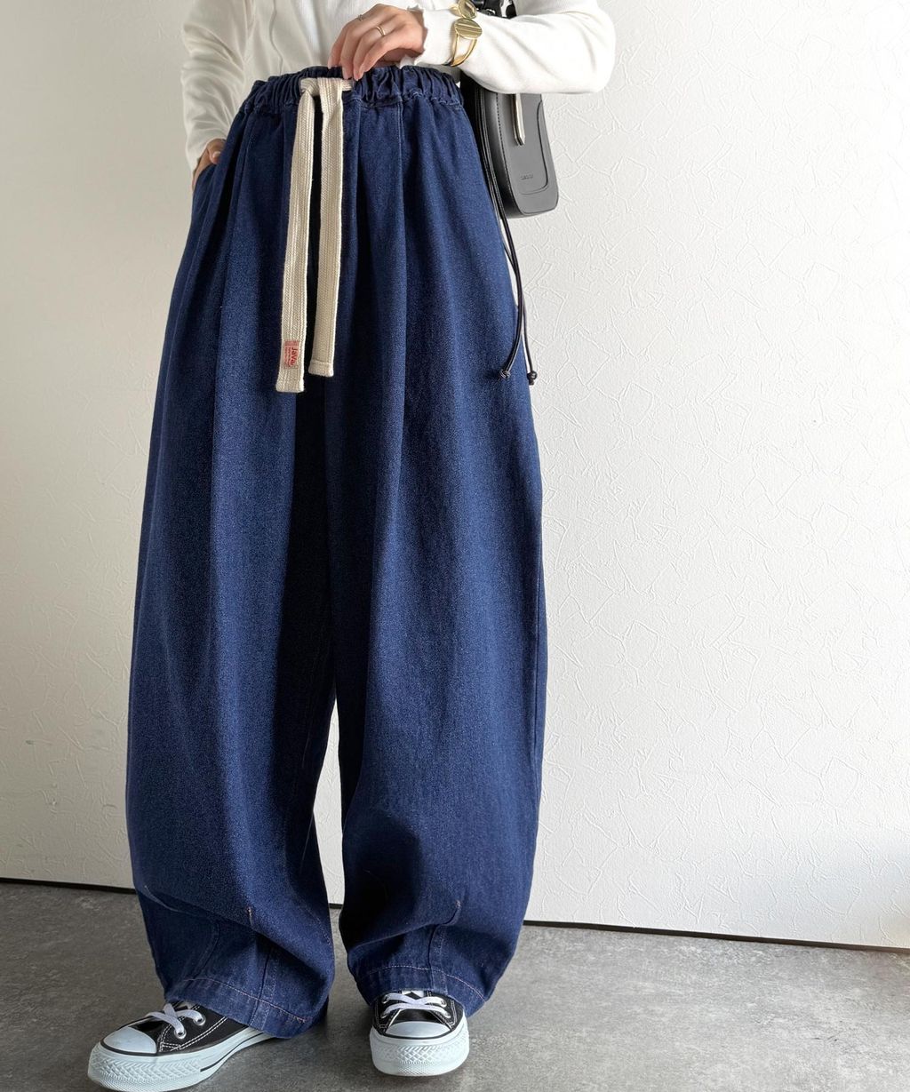 java 10oz腰部抽繩繭型牛仔褲(男女同款)_27