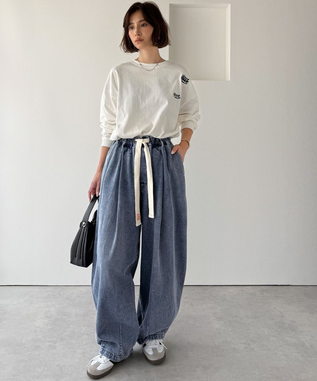 java 10oz腰部抽繩繭型牛仔褲(男女同款)_19