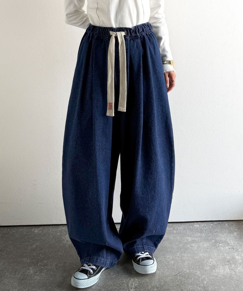 java 10oz腰部抽繩繭型牛仔褲(男女同款)_26