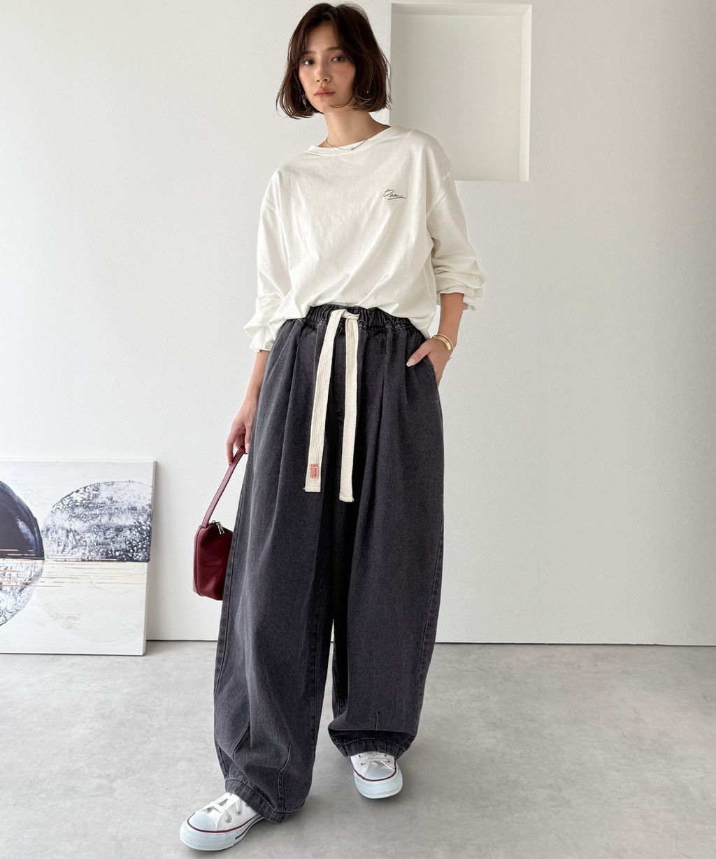 java 10oz腰部抽繩繭型牛仔褲(男女同款)_12