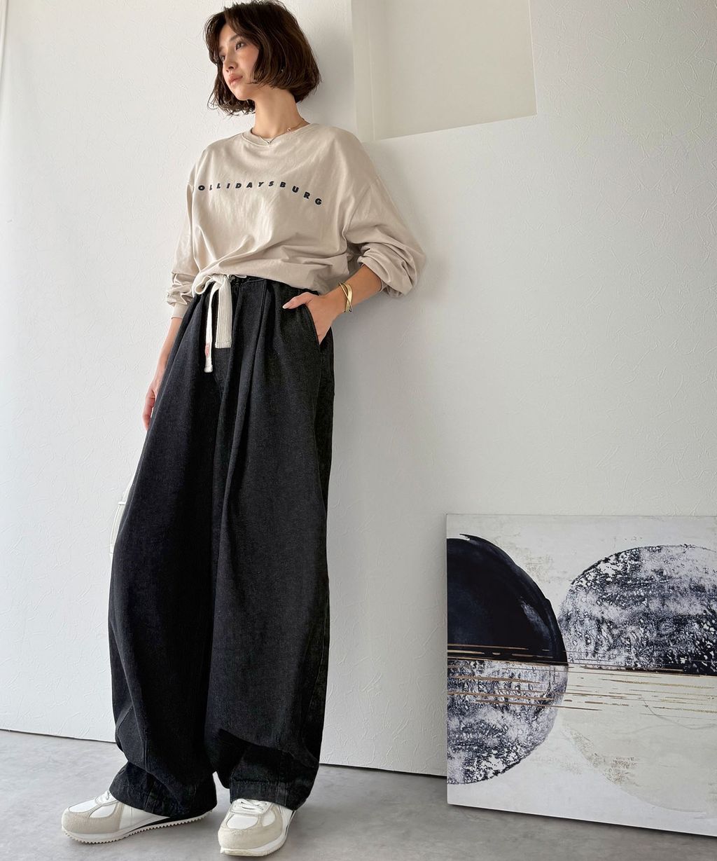 java 10oz腰部抽繩繭型牛仔褲(男女同款)_9