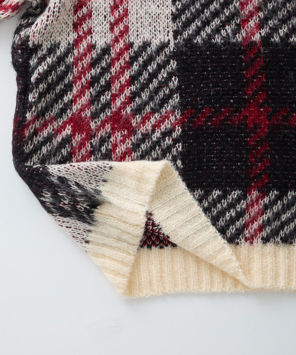 THE CRAFT CREW PRODUCTS 可水洗格紋提花寬版圓領針織毛衣_66