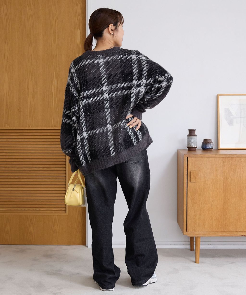 THE CRAFT CREW PRODUCTS 可水洗格紋提花寬版圓領針織毛衣_44