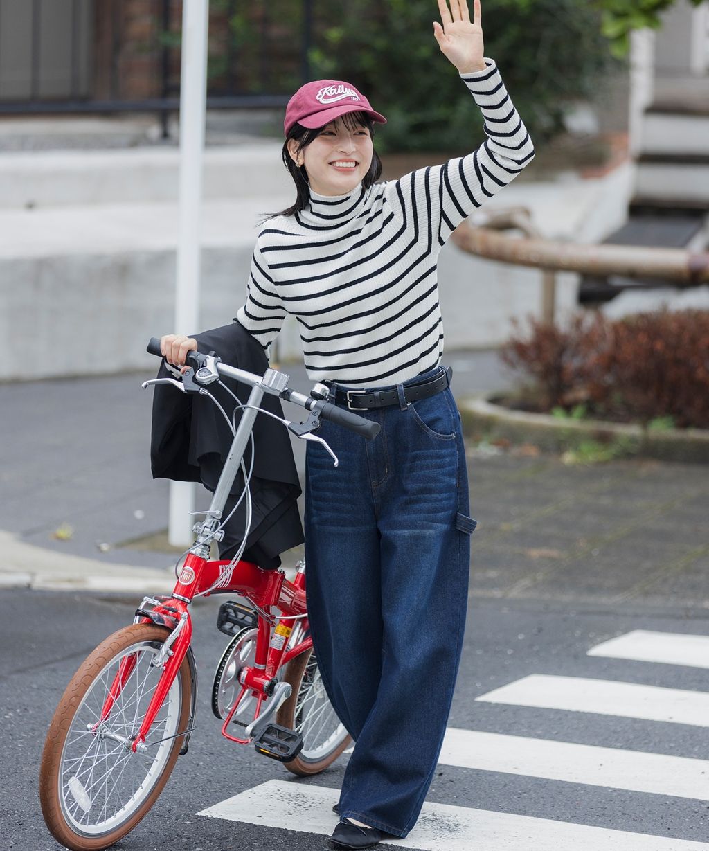 THE CRAFT CREW PRODUCTS (吸濕發熱)可水洗線條高領羅紋針織上衣_1