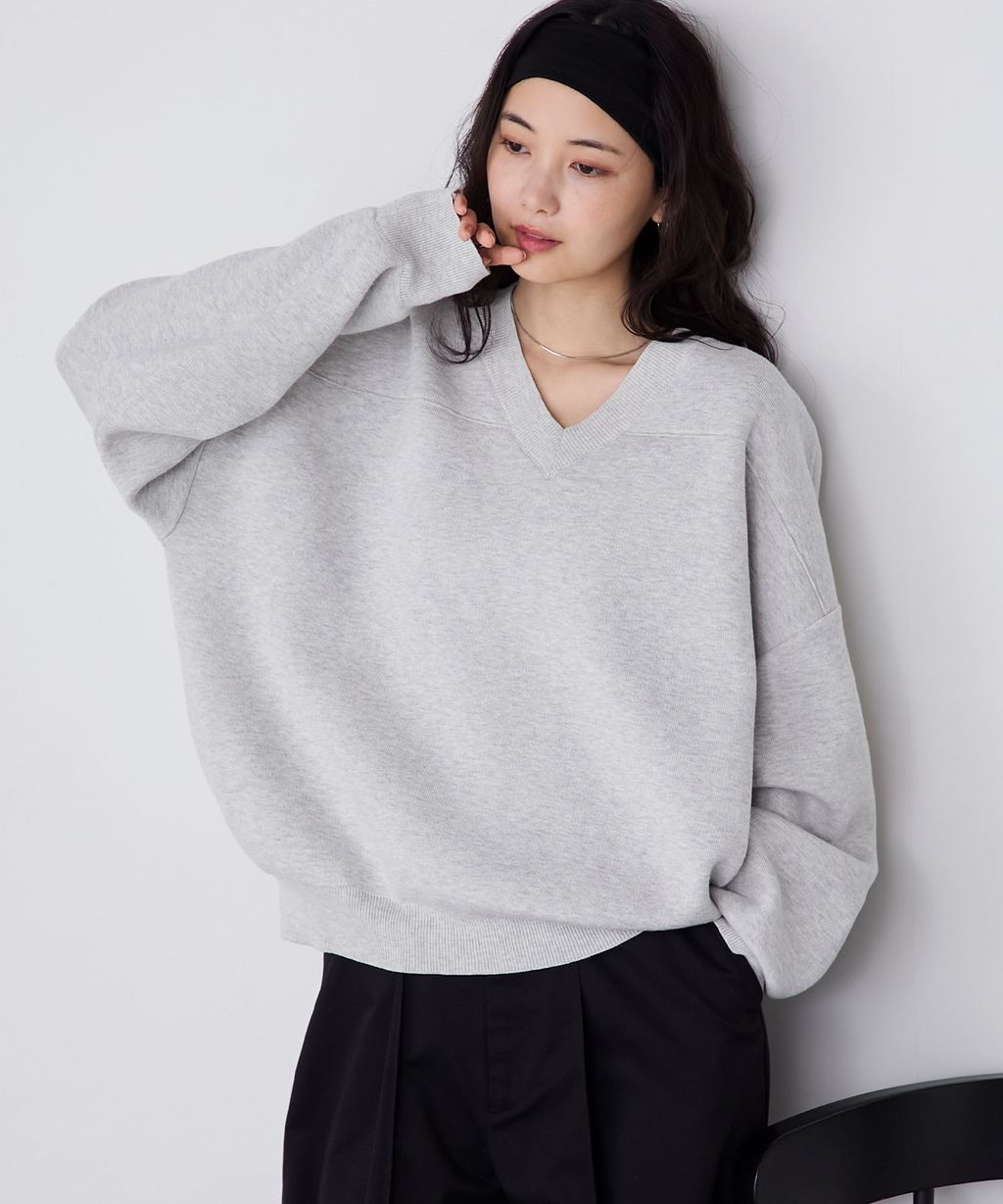 forksy. Sweat Like Oversized V領針織上衣_1