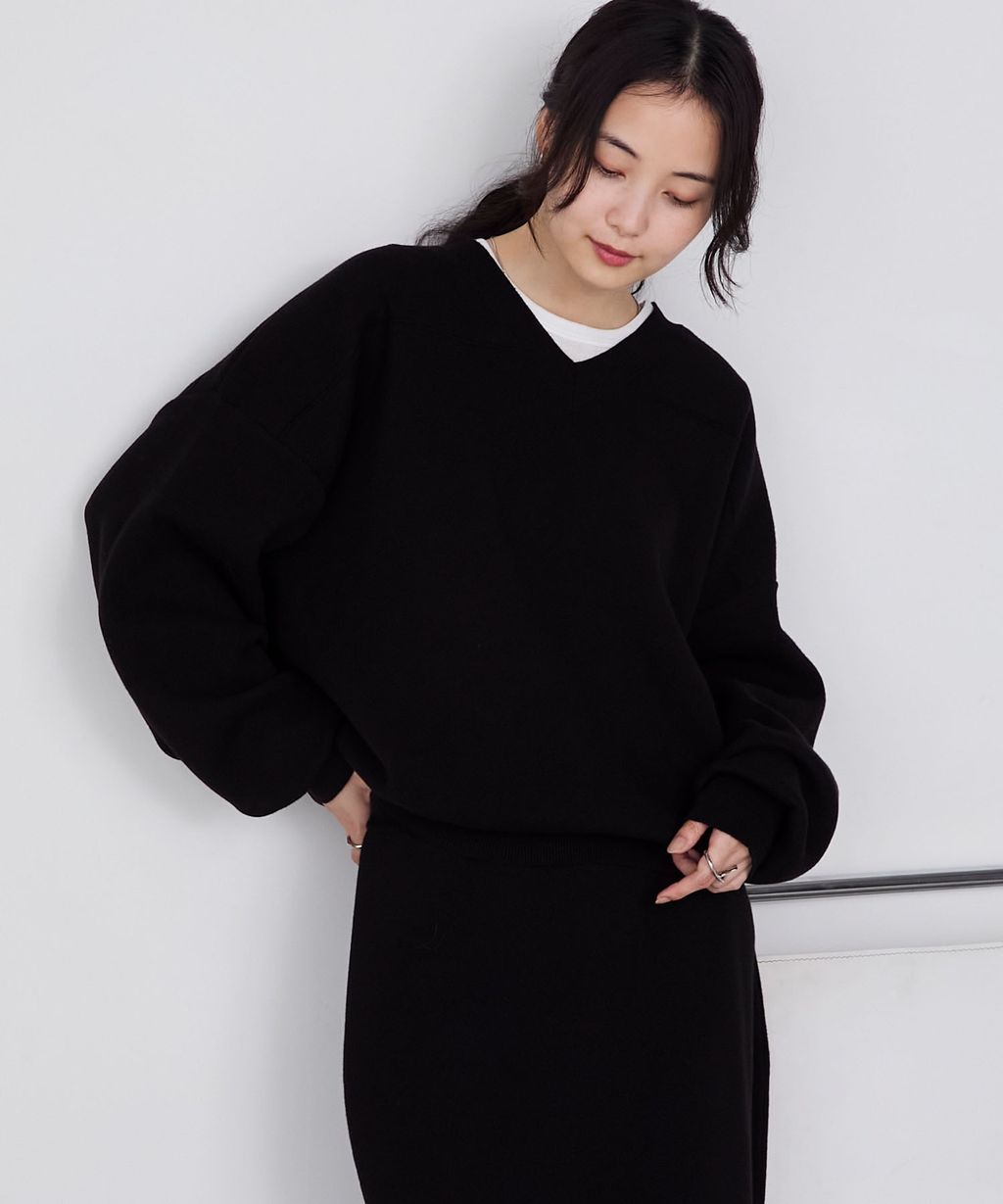 forksy. Sweat Like Oversized V領針織上衣_4