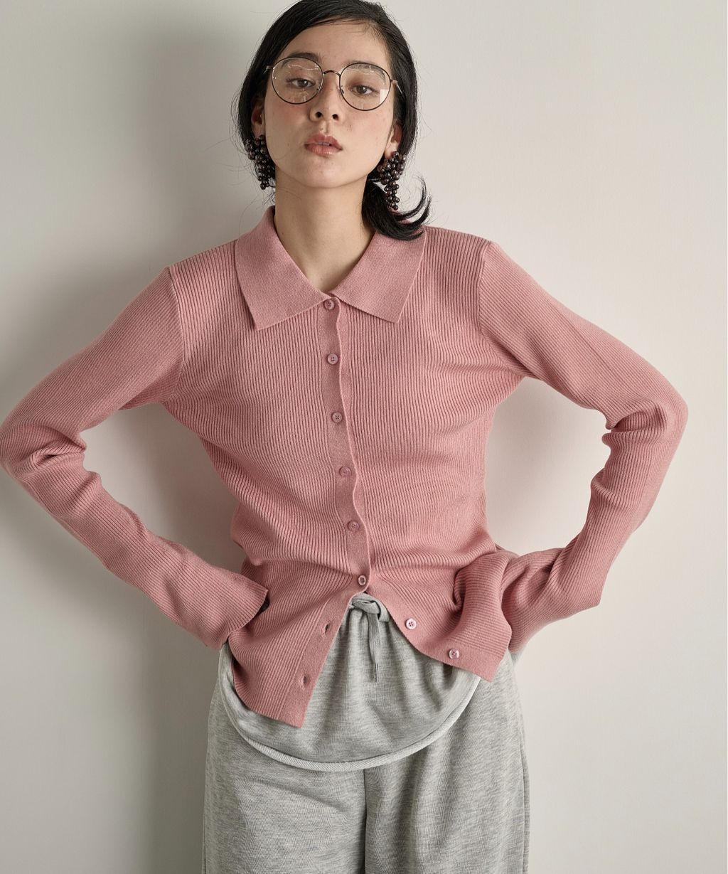 THE YOn 修身羅紋針織POLO開襟衫_12