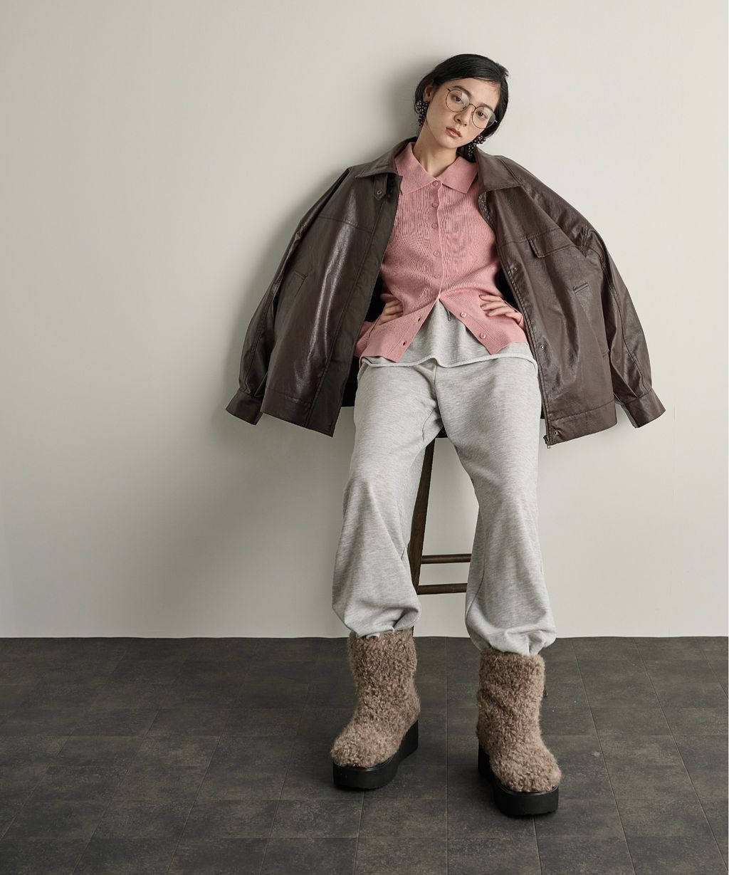 THE YOn 修身羅紋針織POLO開襟衫_9