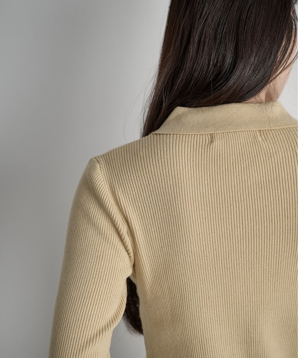 THE YOn 修身羅紋針織POLO開襟衫_53