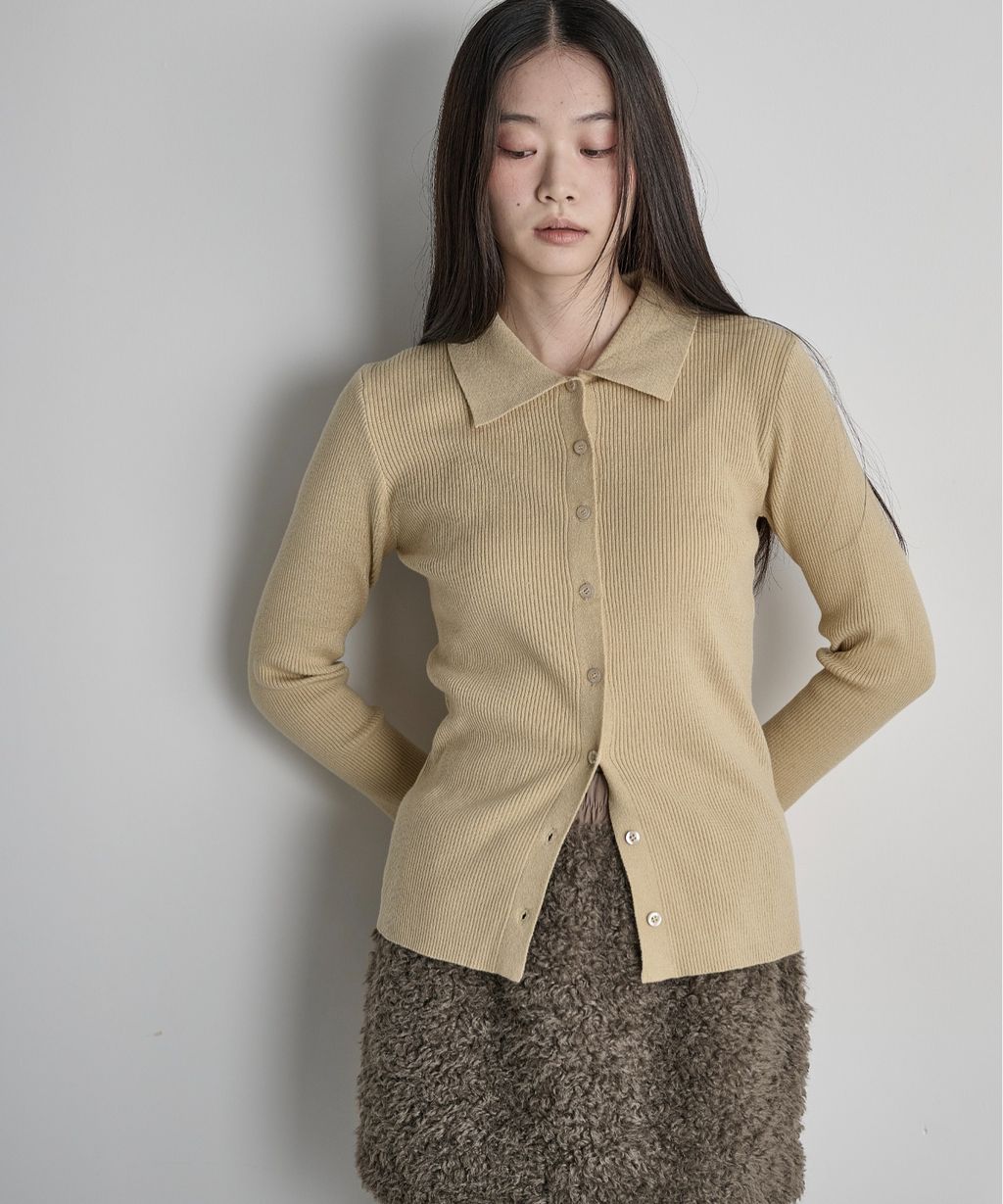 THE YOn 修身羅紋針織POLO開襟衫_46