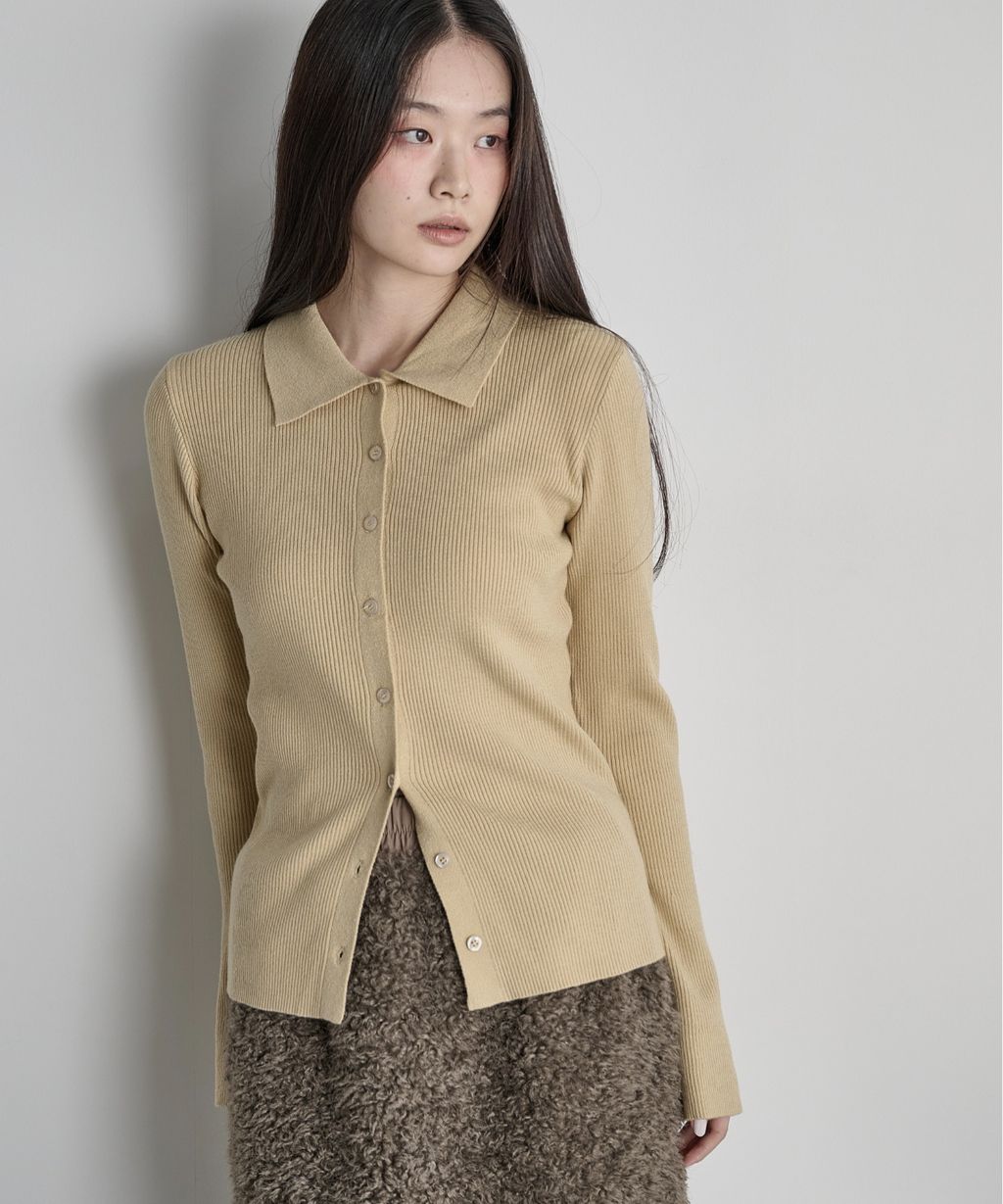 THE YOn 修身羅紋針織POLO開襟衫_45