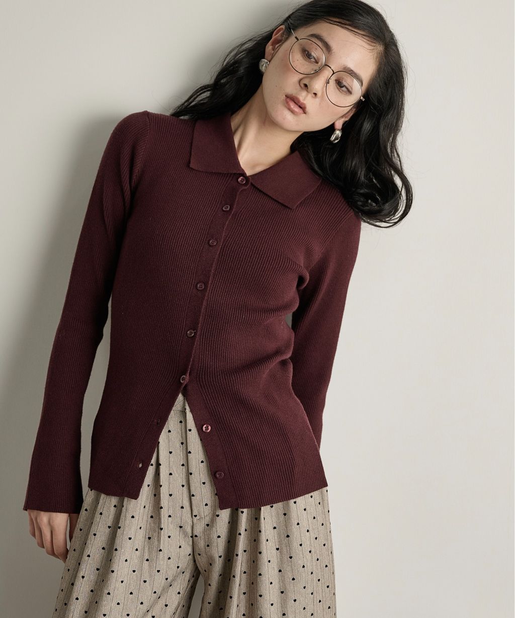 THE YOn 修身羅紋針織POLO開襟衫_33