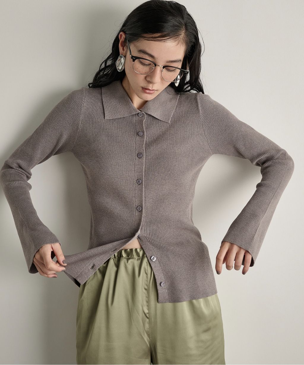 THE YOn 修身羅紋針織POLO開襟衫_16