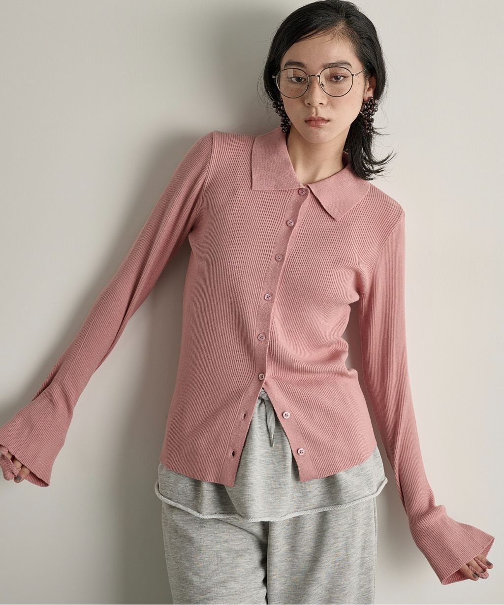 THE YOn 修身羅紋針織POLO開襟衫_11