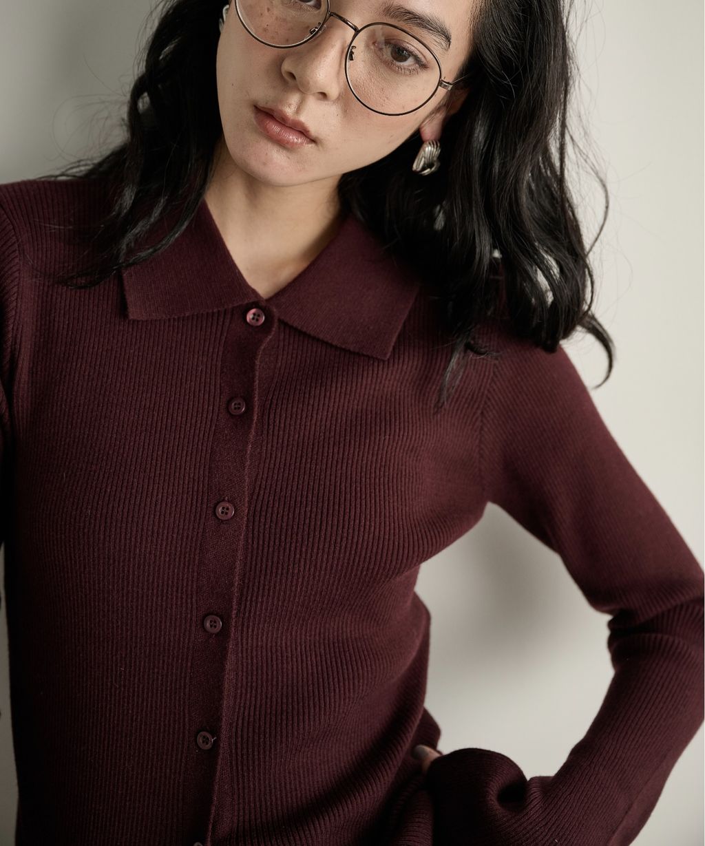 THE YOn 修身羅紋針織POLO開襟衫_36