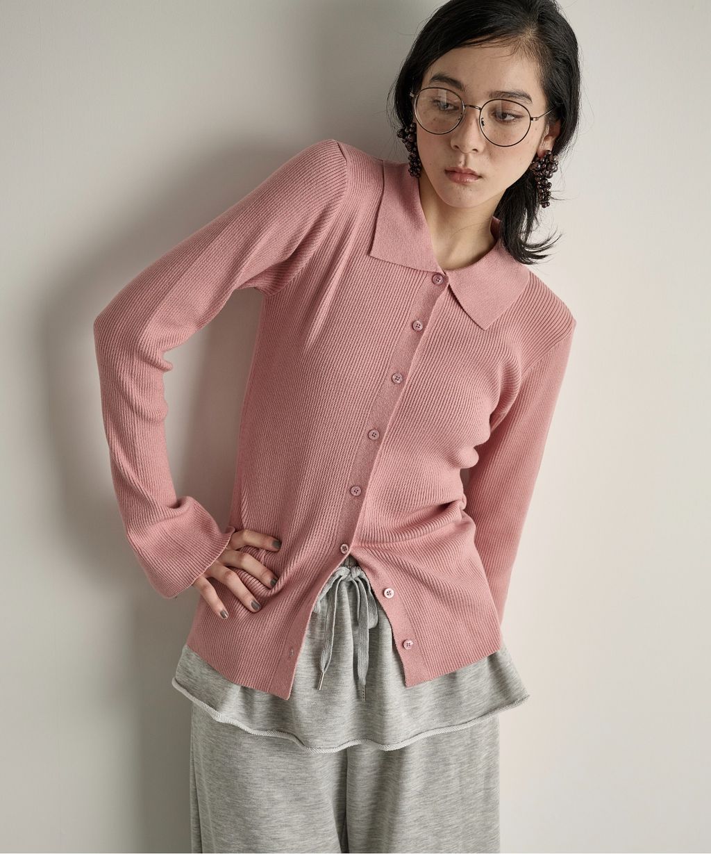 THE YOn 修身羅紋針織POLO開襟衫_13