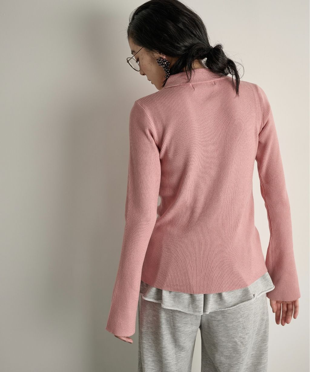 THE YOn 修身羅紋針織POLO開襟衫_15