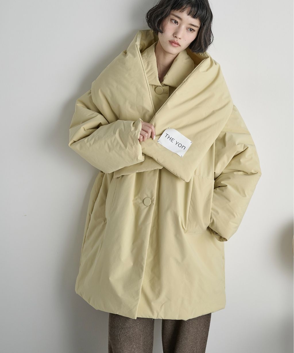 THE YOn 中長版蓬鬆鋪棉保暖外套(附圍巾)_46