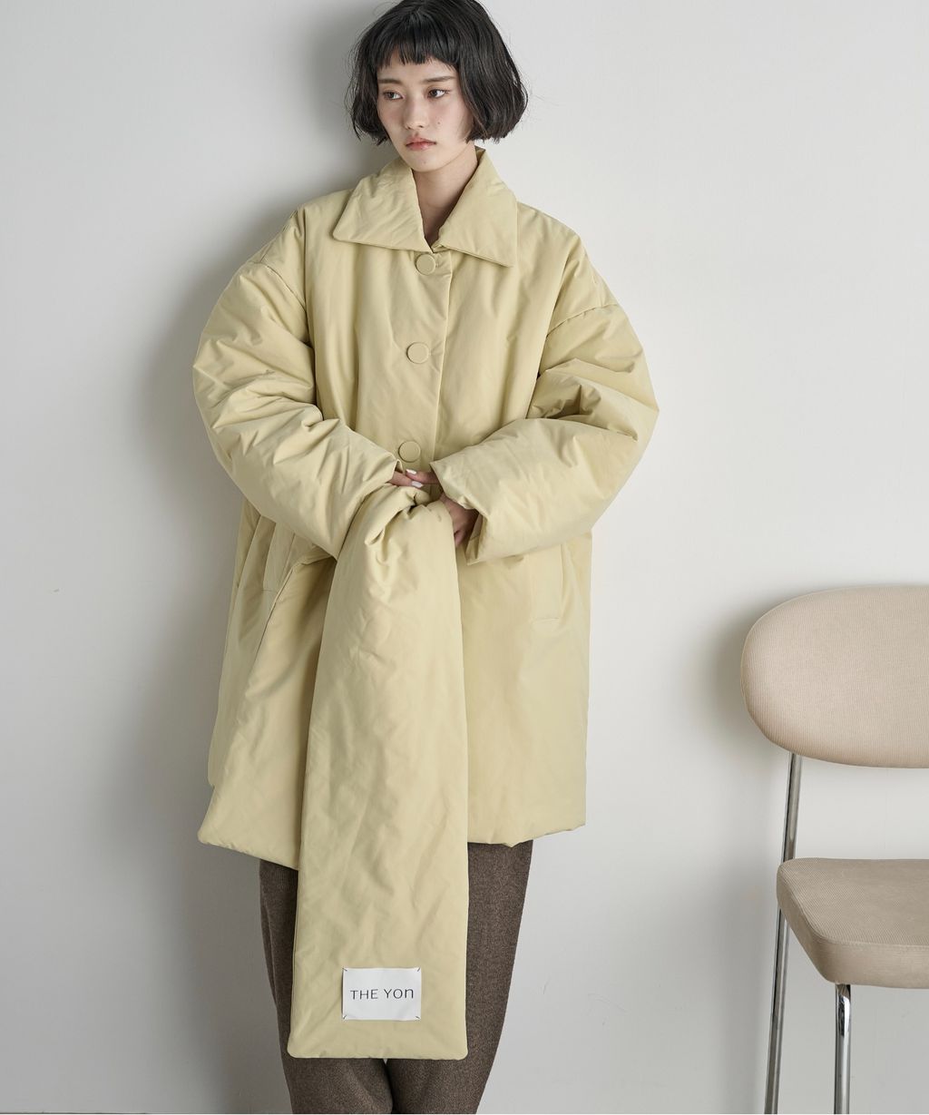 THE YOn 中長版蓬鬆鋪棉保暖外套(附圍巾)_28
